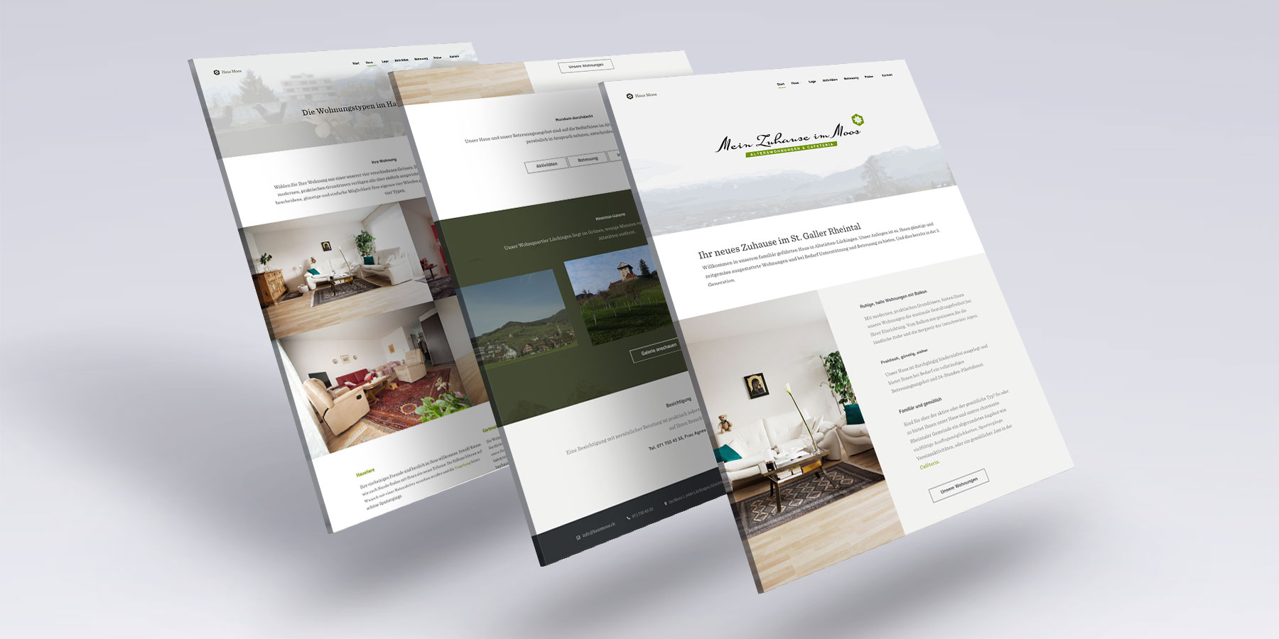 Haus Moos Alterswohnungen Website Desktop-Version