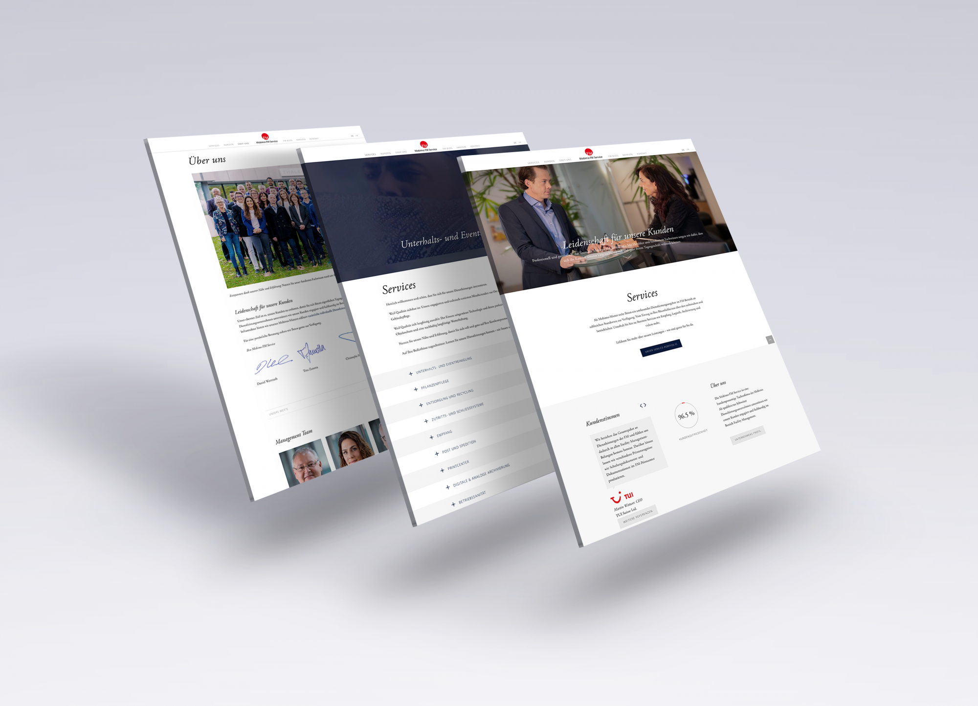 Mobimo FM Service Website Desktop-Version